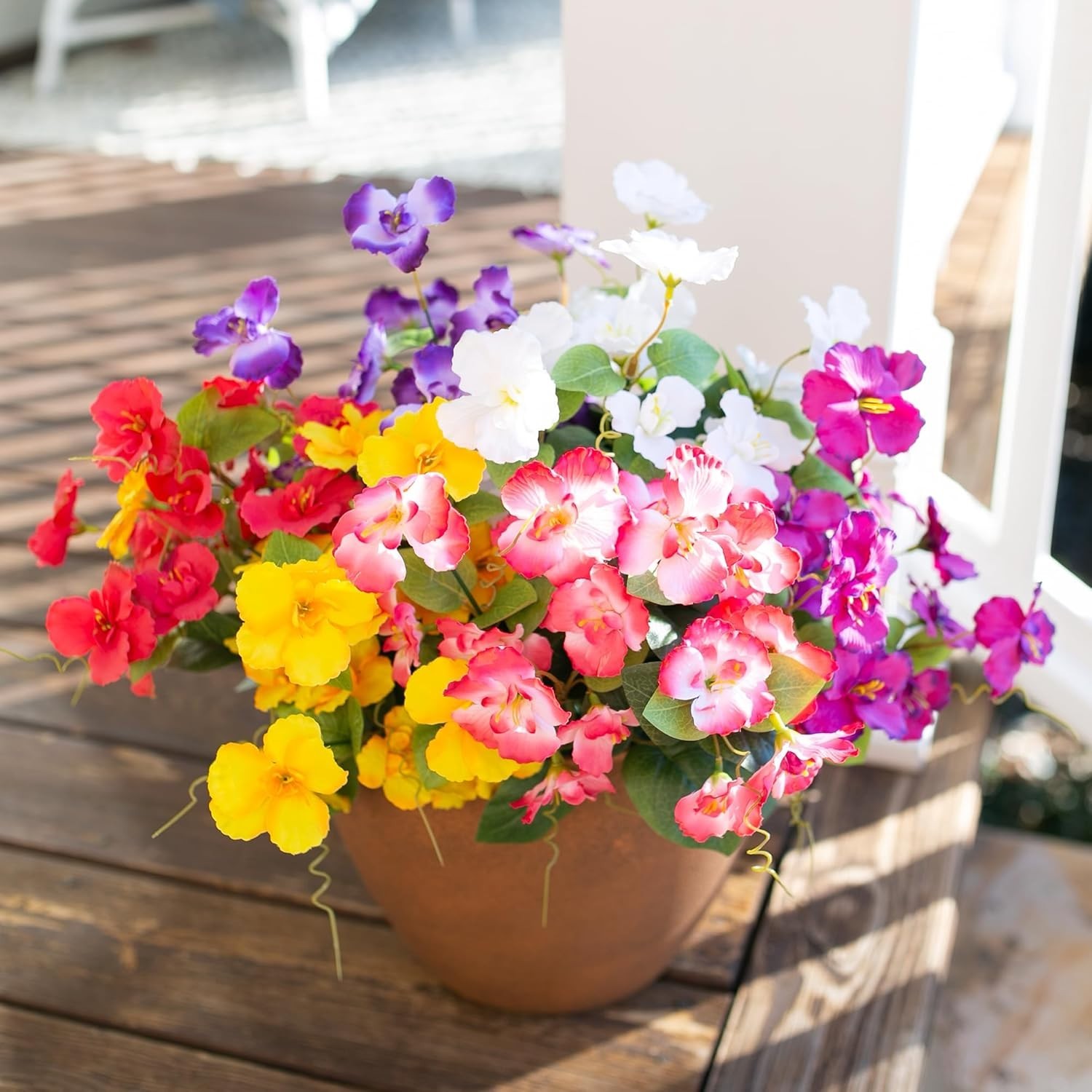 Hibiscus Artificial Flowers Plants for Outdoors Summer Decoration, 6 Bundles …