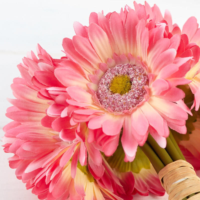 Set of 2 Pink Artificial Gerbera Daisy 10″ Bouquet Bundles