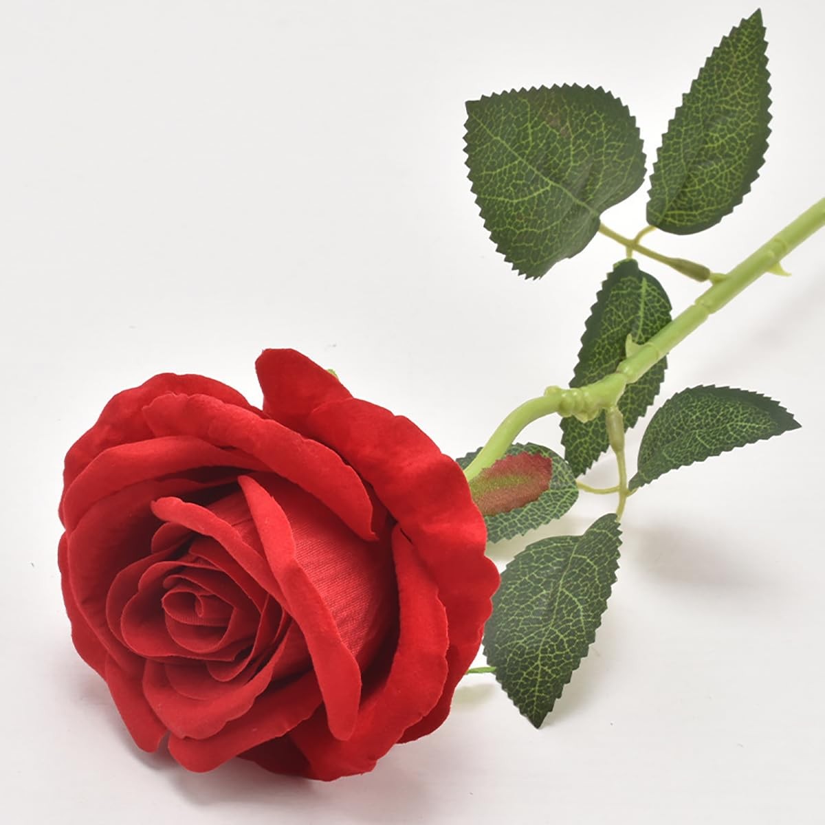 Wine Red Fake Roses Artificial Flowers 10 Pcs Real Touch Silk Faux Roses with…