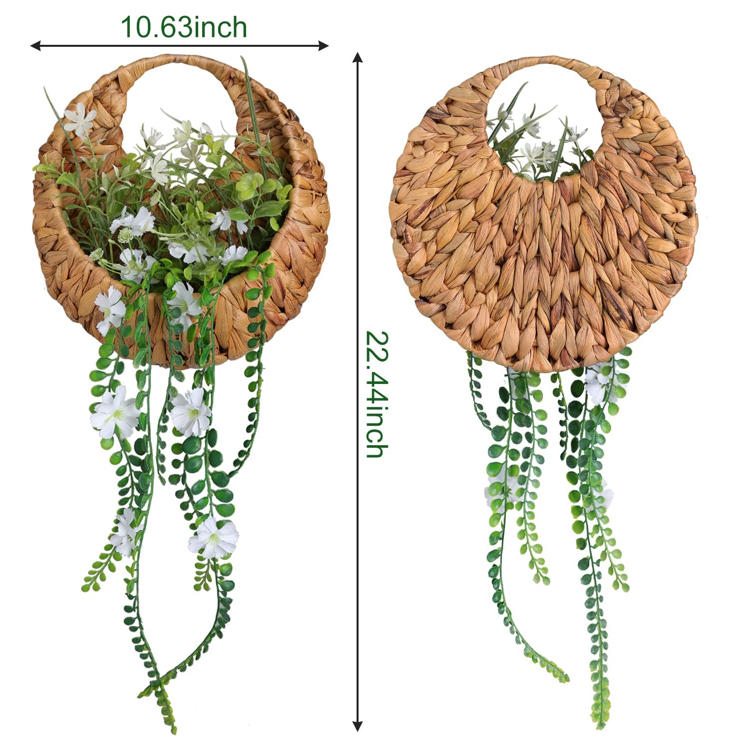 22inch Artificial Handing Plants for Wall Art Decor,Greenery Wall Decorations…