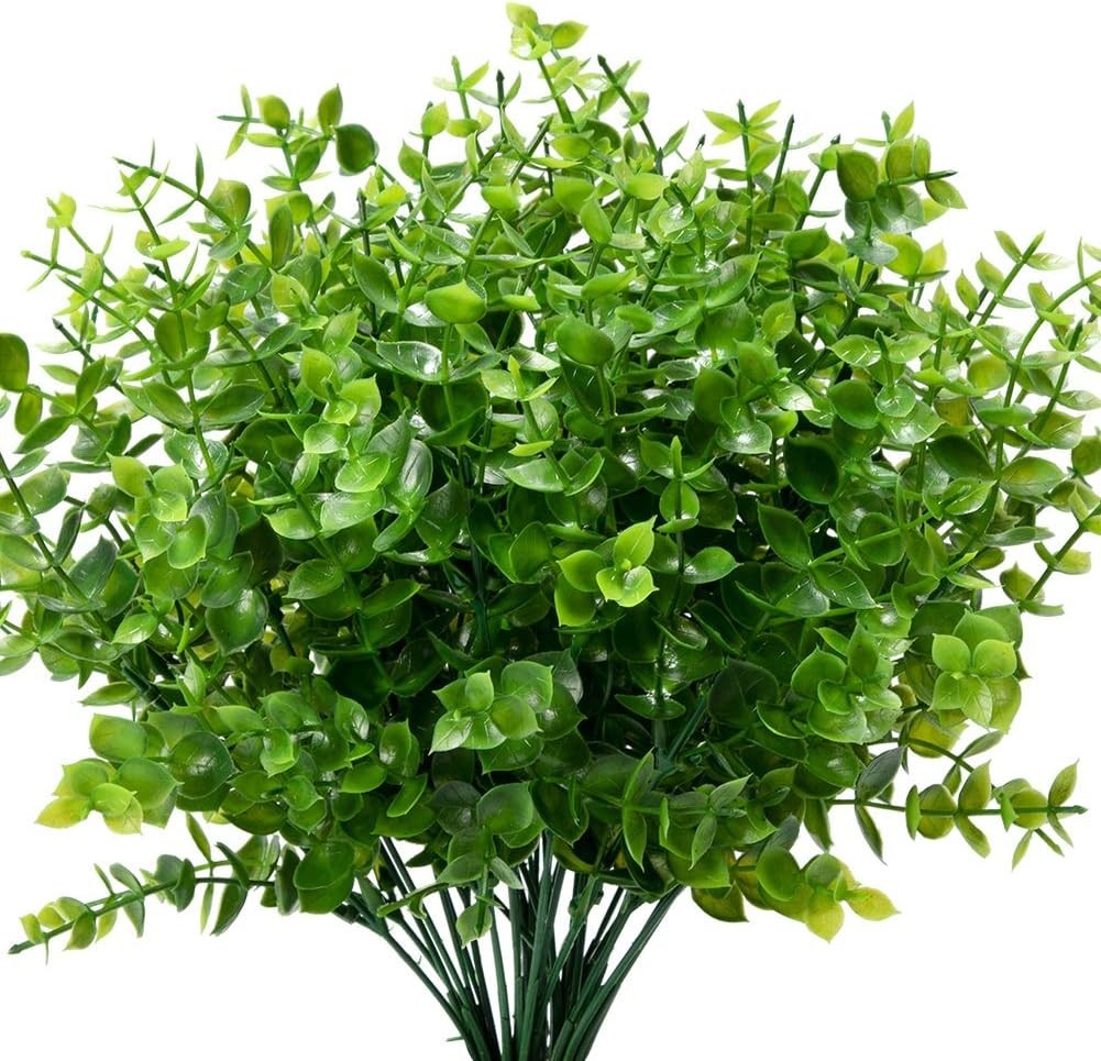 Artificial Boxwood Stems Outdoor UV Resistant No Fade Greenery 8 Bundles for …