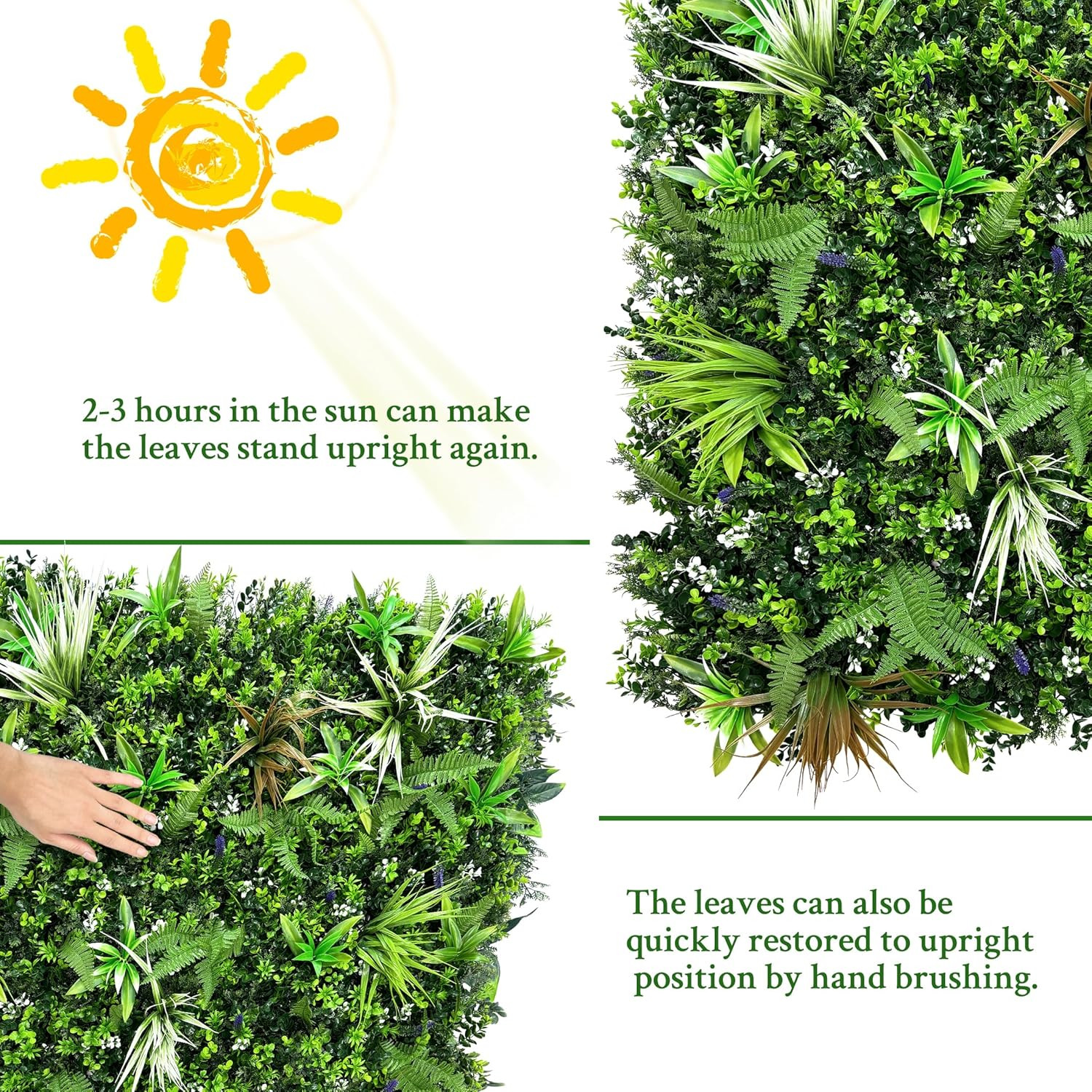Artificial Boxwood Topiary Hedges Panels: 20” X 20” 8P Uv-Protected Privacy Fa