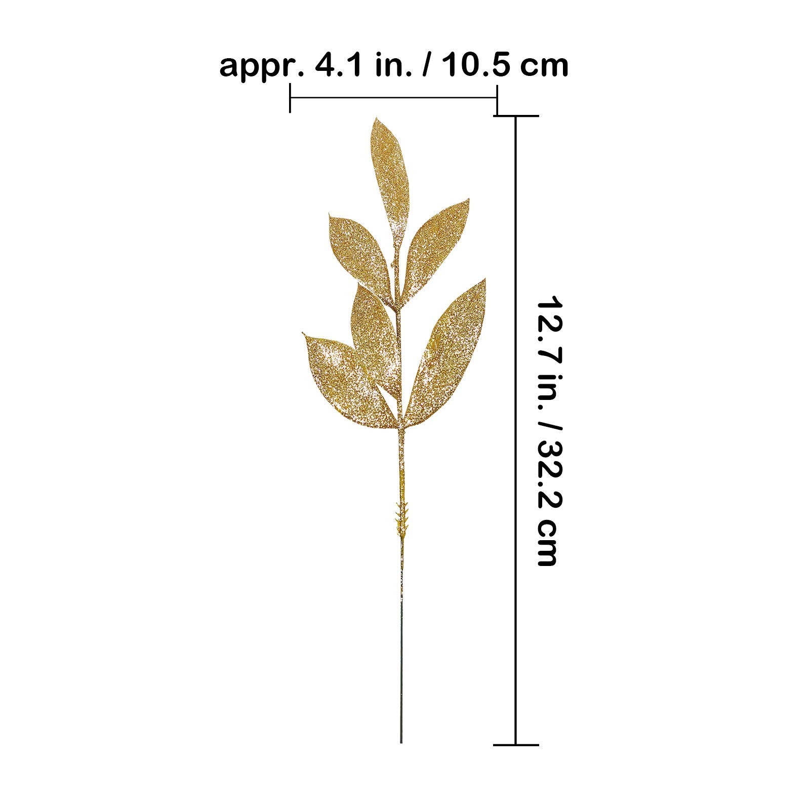 20 Pieces Gold Glittered Artificial Leaf Spray Picks 12″ Tall for Christmas W…