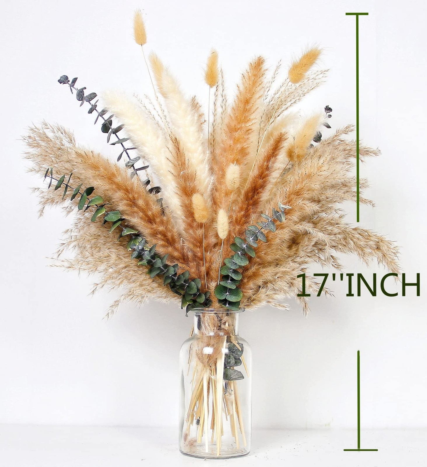 110 PCS of Boho Pampas Grass Decor, Naturally Dried Pompas, Bunny Tails Dried…