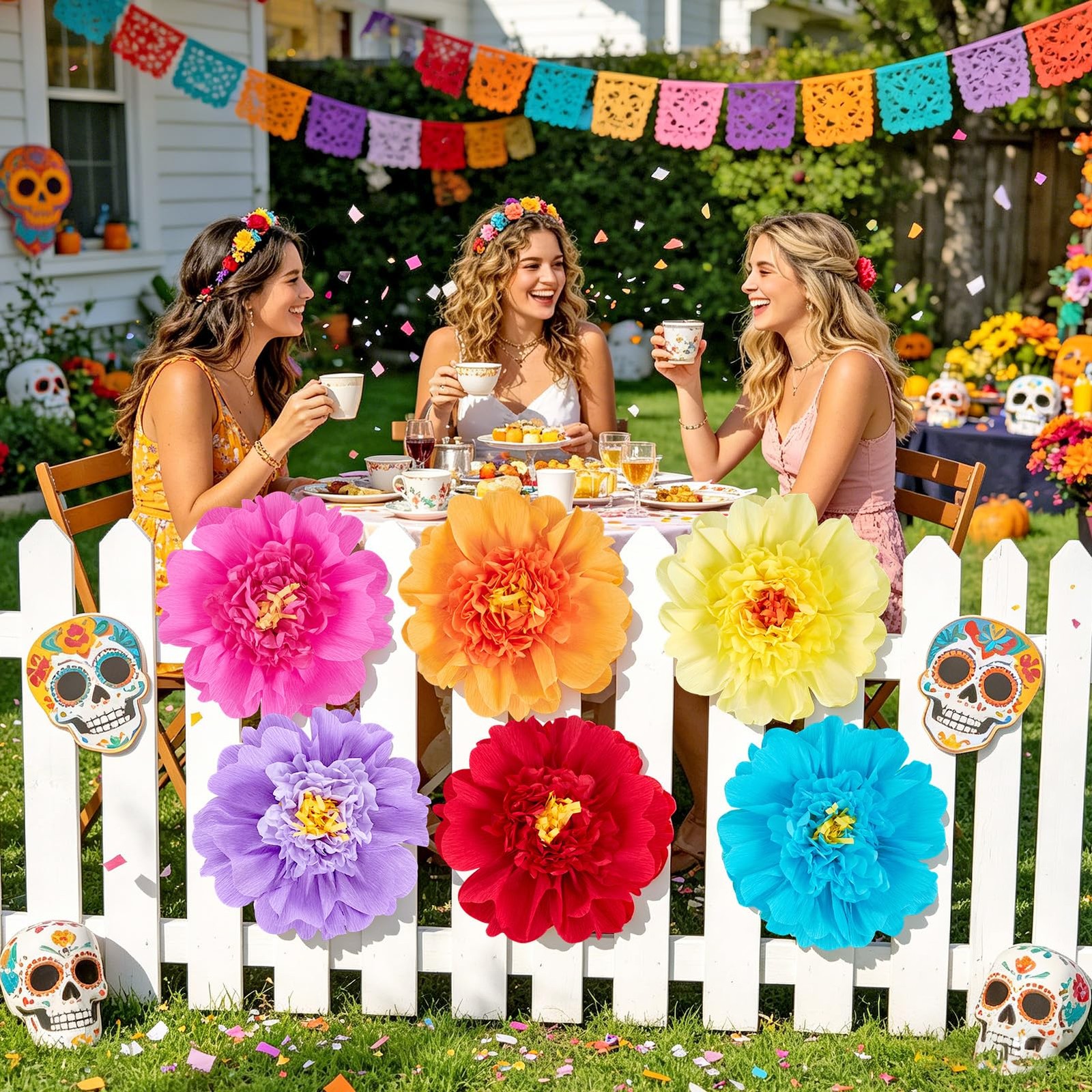 Large Paper Flowers Giant Fiesta Tissue Flower Decorations Wall 12 Inch