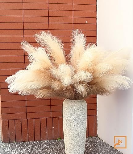 7-Pcs 38″/3.1FT Faux Pampas Grass Large Tall 38in 7pcs Beige & Coffee & Brown