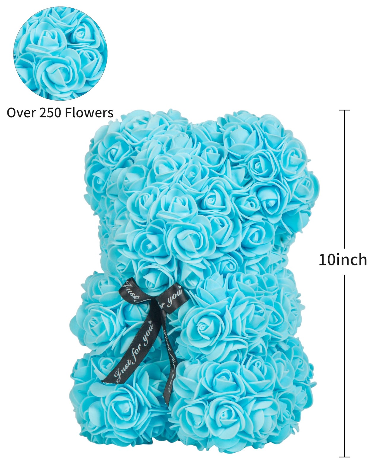 Rose Bear Rose Teddy Bear Flower Gift Black Box for Valentines Gifts Annivers…