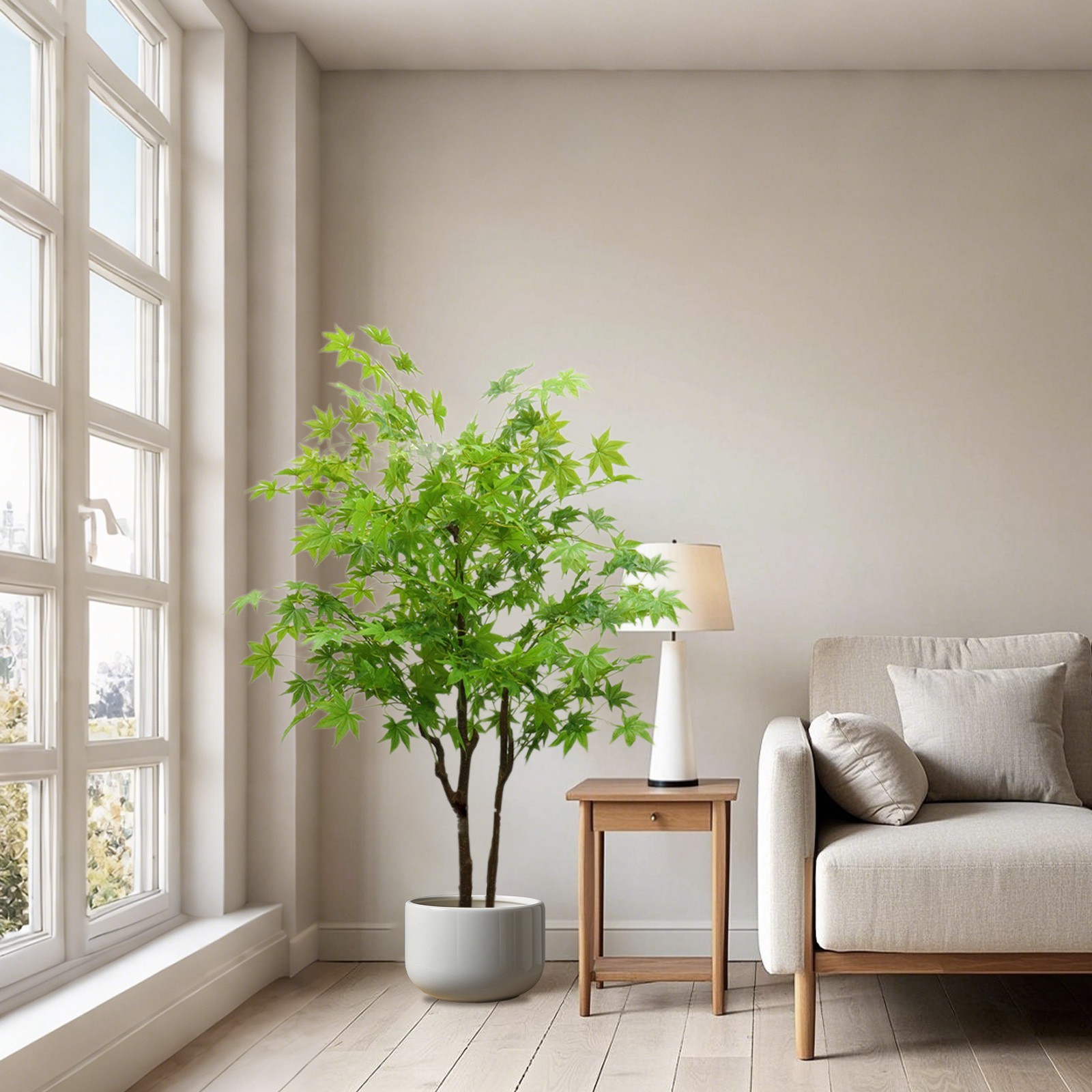 Artificial Maple Tree, 150cm Fake Green Plants Tree Plants In Pot For Home Decor