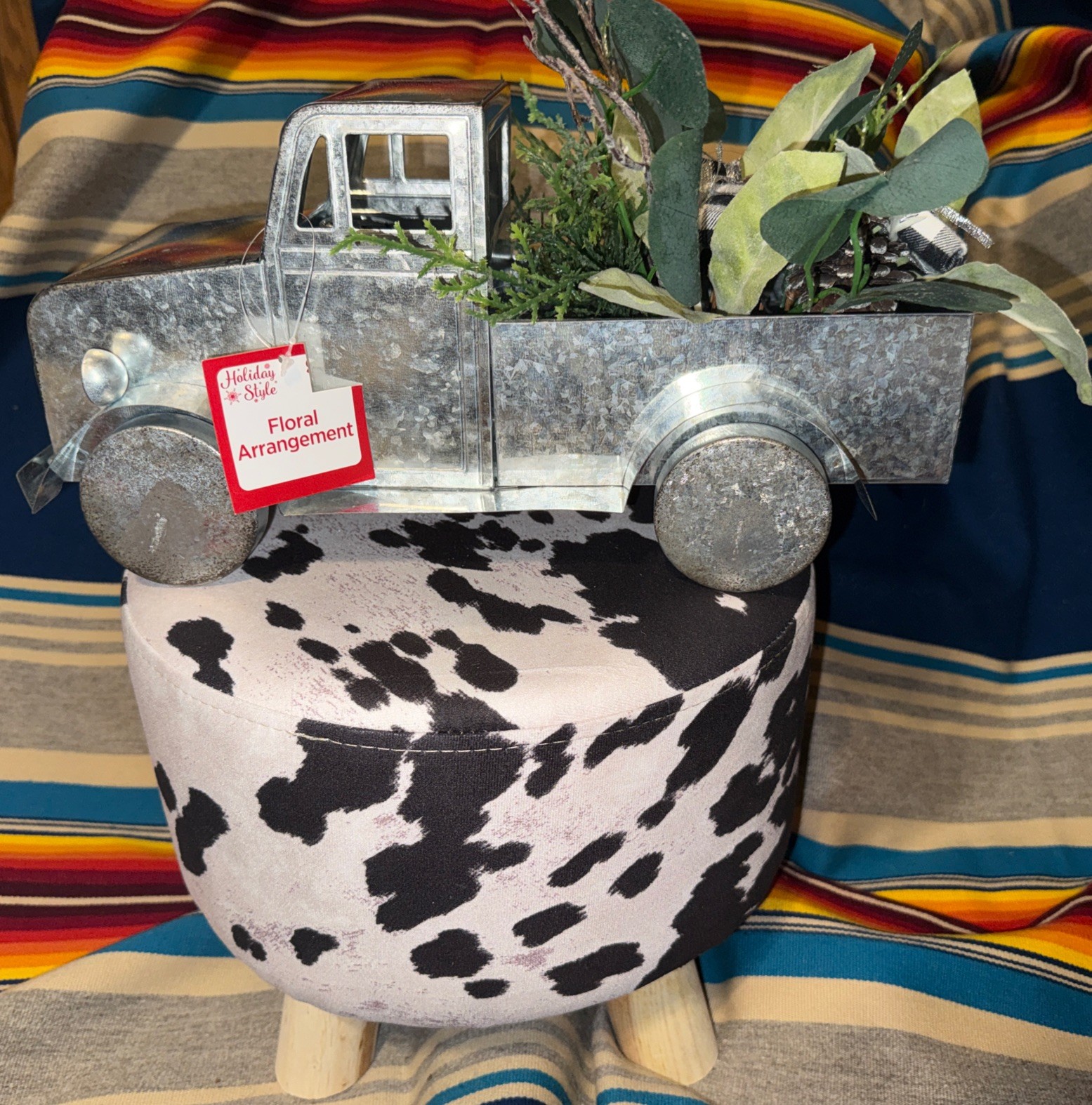 Old Time Galvanized Truck Artificial Floral Arrangement