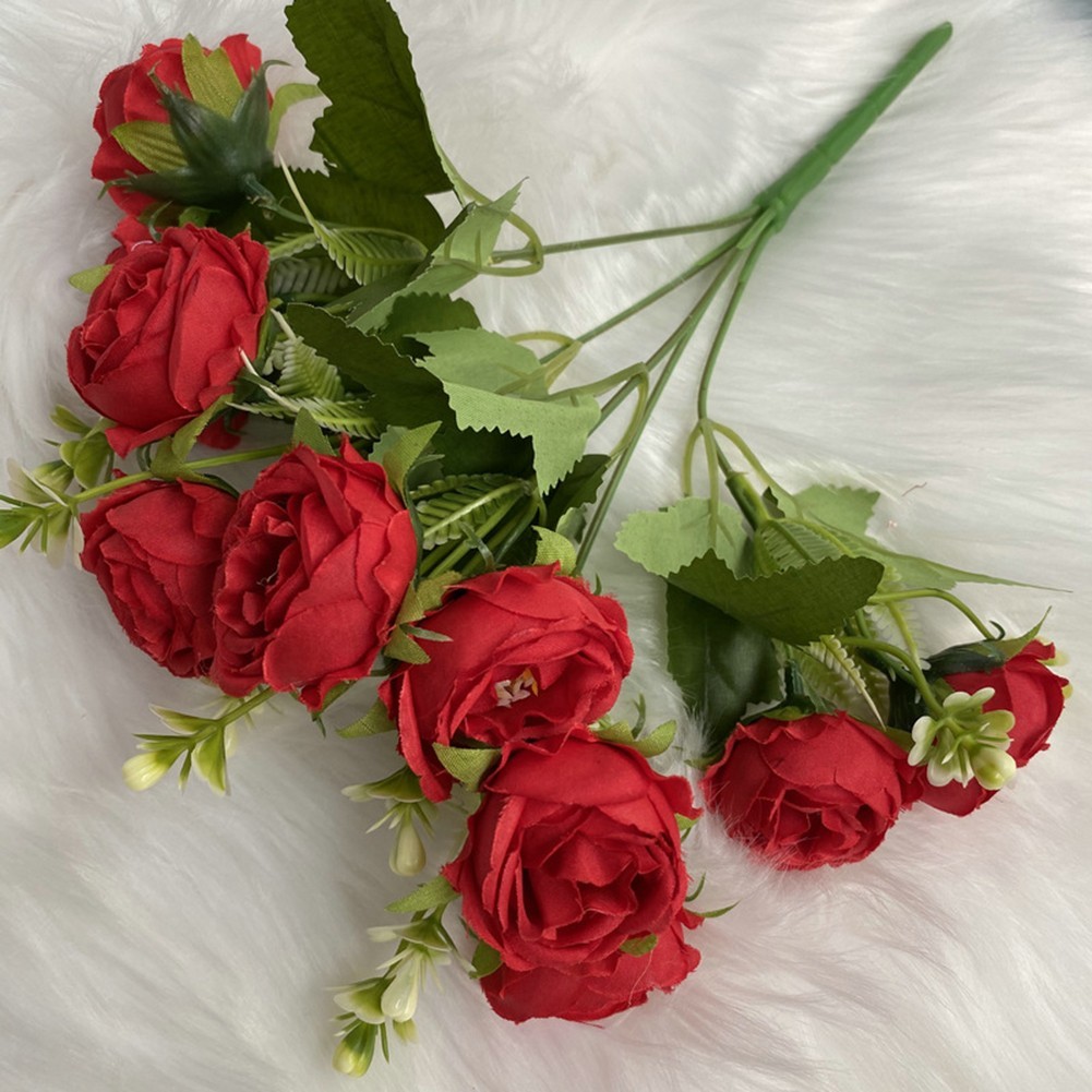 Vibrant Artificial Flowers Nordic Style Starry Peonies on Elegant Cloth