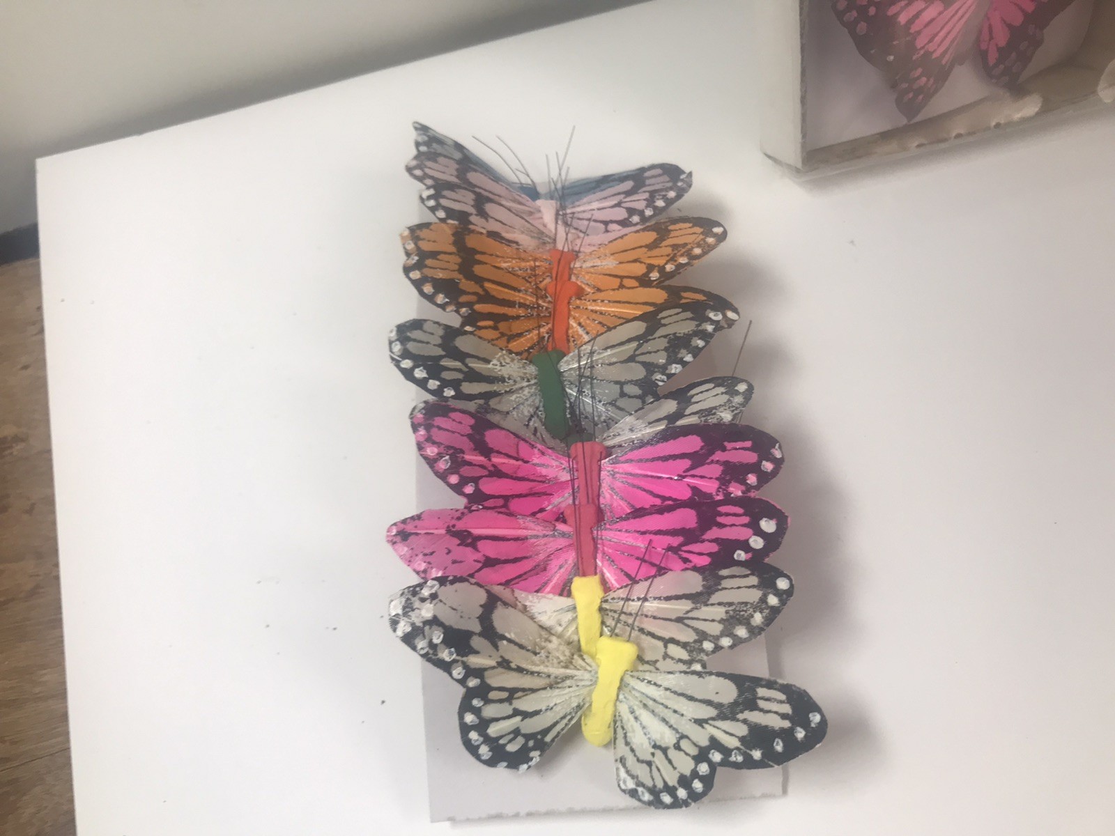 NOS Fake Butterfly for Craft Decoration Lot Of 36 with Wire Wedding Vintage