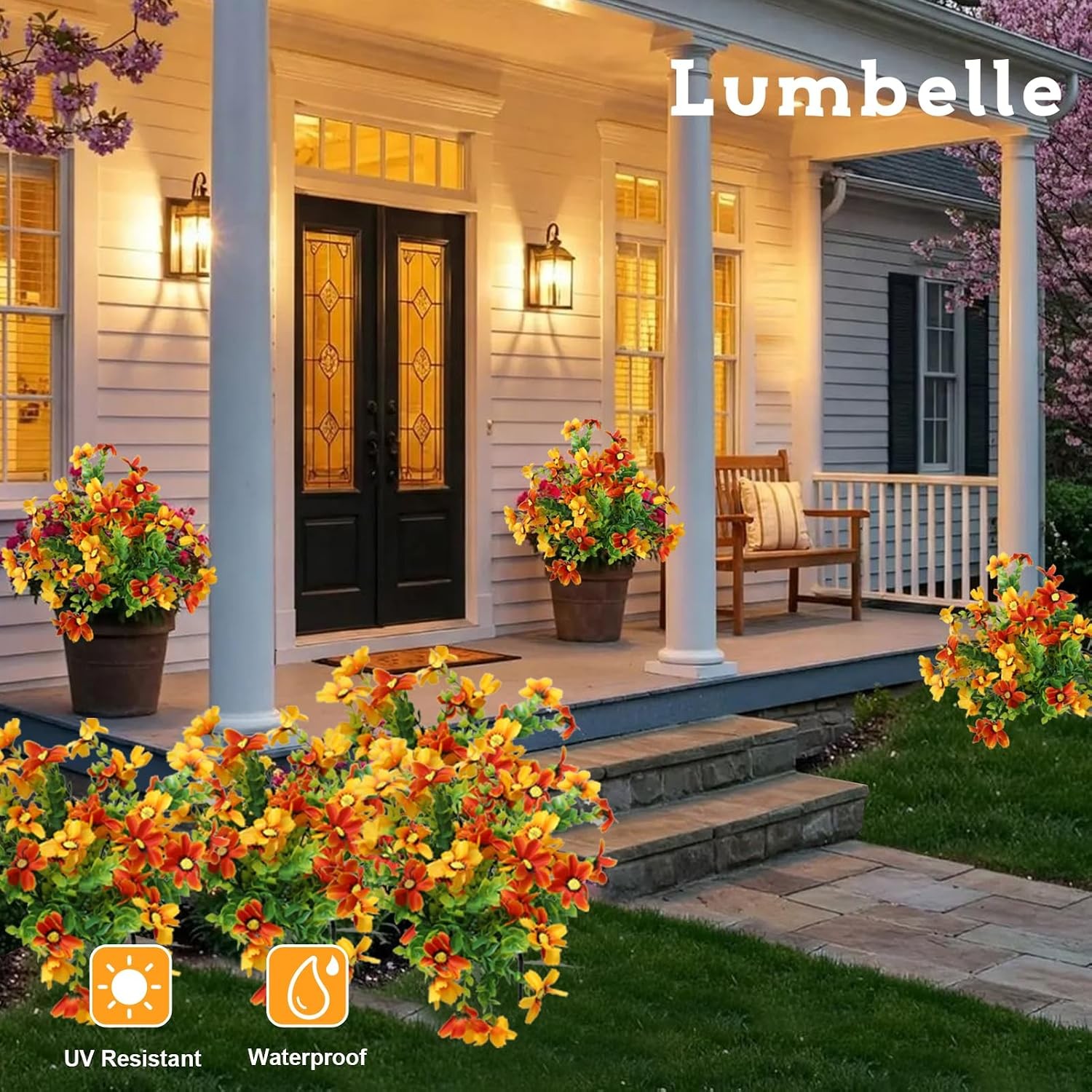 Artificial Flowers for Outdoors, Durable UV Resistant Artificial Outdoor