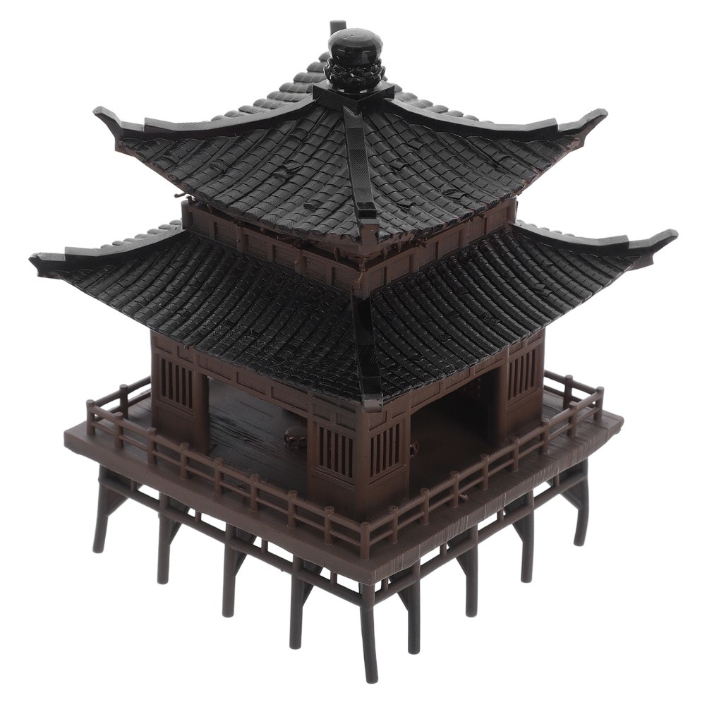 Garden Decorations Bonsai Pavilion Miniature Asian Ancient Figurine