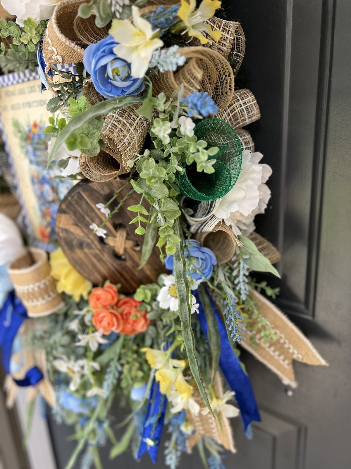 XL Mom Wreath, Year Round Wreath, Wreath For Mom, Mothers Day Gift, Sewing Gift