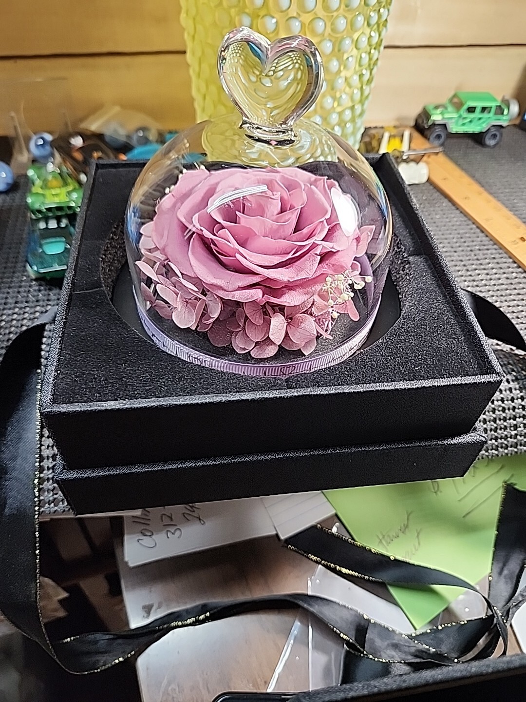 Flower Eternal Rose In Glass Dome Christmas Birthday Valentine Day Gift Romantic