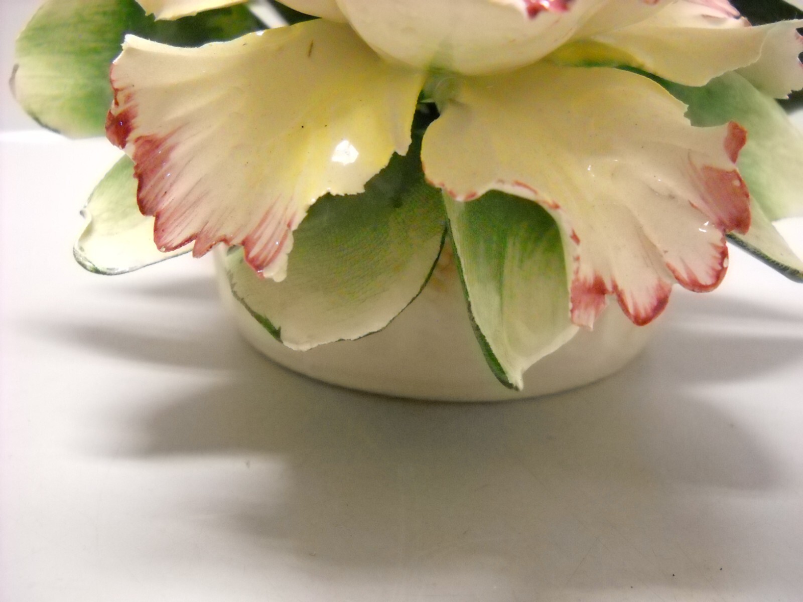 VINTAGE Capodimonte Porcelain Flower Basket Centerpiece Made in ITALY