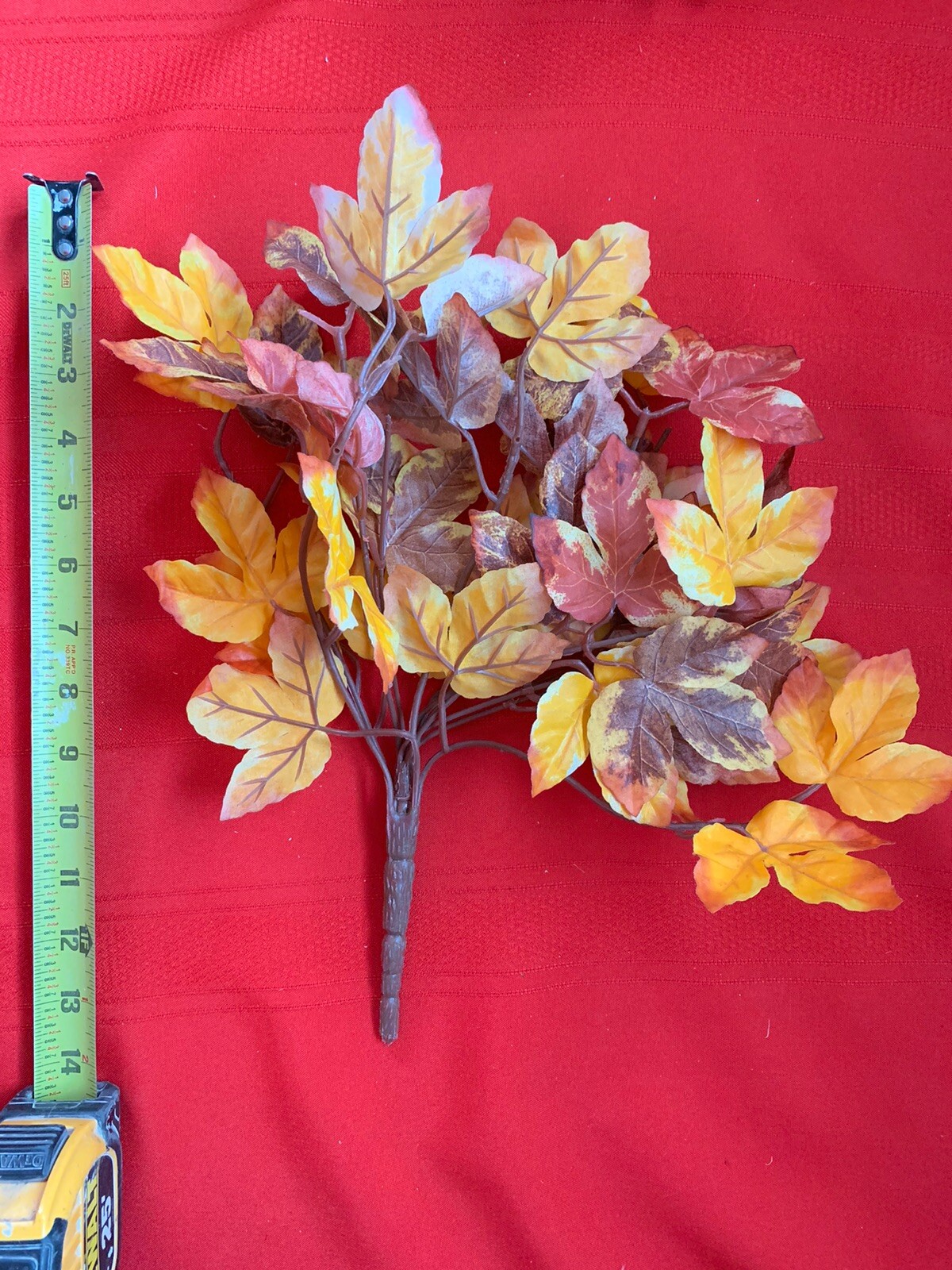 HOME INTERIORS Artificial Fall Red Yellow Brown Leaves Flowers – set of 2