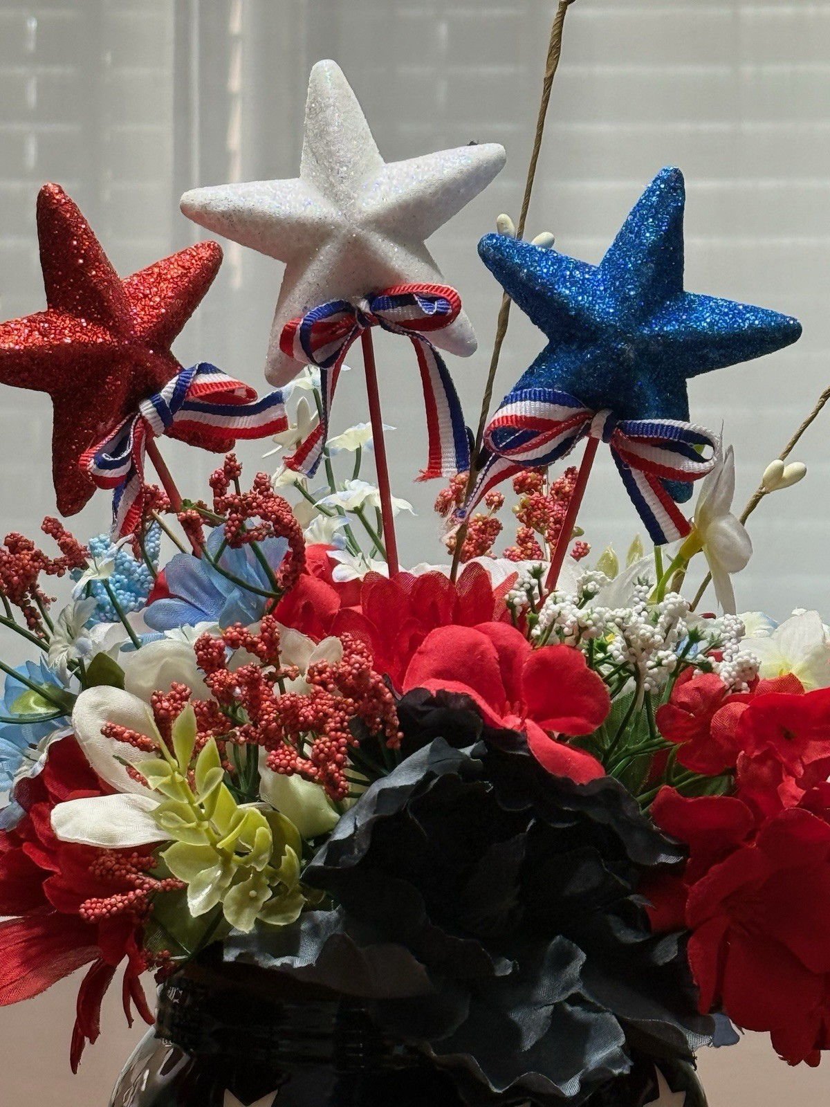 4th Of July Centerpiece Patriotic Table Arrangement Handmade Decor
