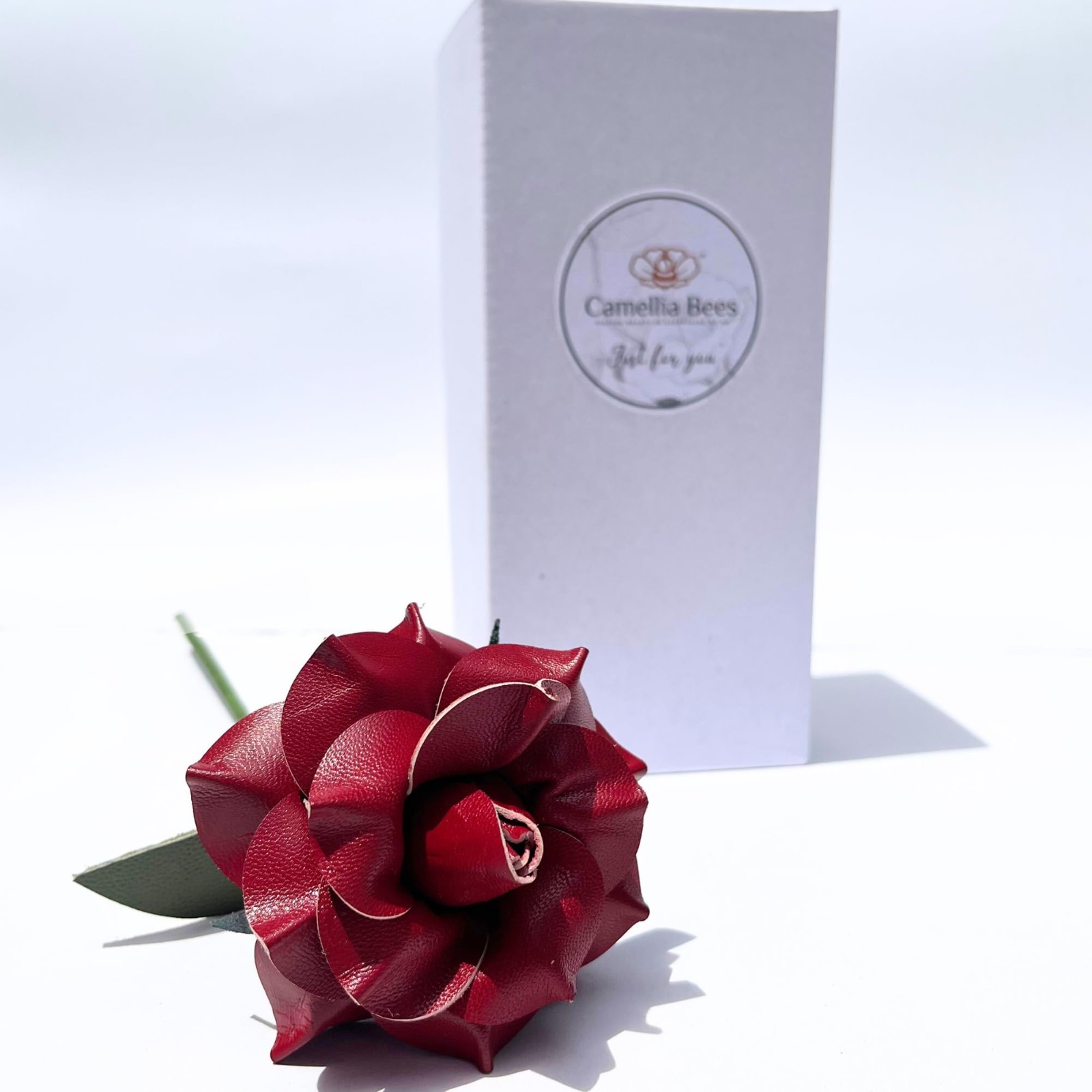 Handmade Leather Rose Gift – Genuine Flower for 3rd Anniversary, Valentine’s Day