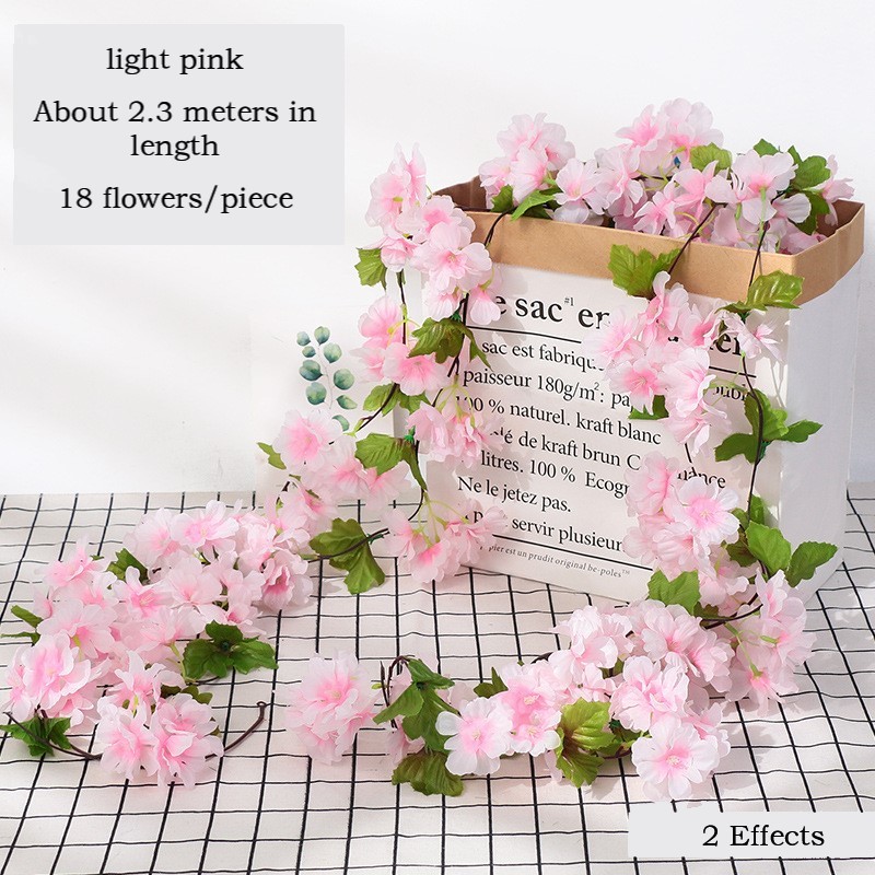 1PCS Artificial Flowers Wisteria Hanging Vine Ratta String Wedding Decor