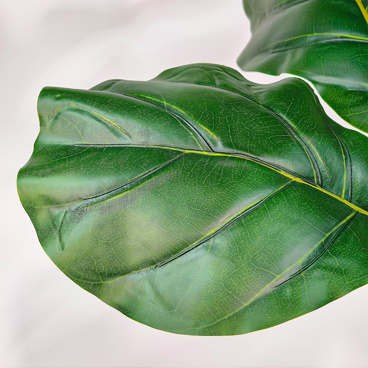 6ft Artificial Fiddle Leaf Fig Tree with White Planter, Tall Fake Plant with Nat
