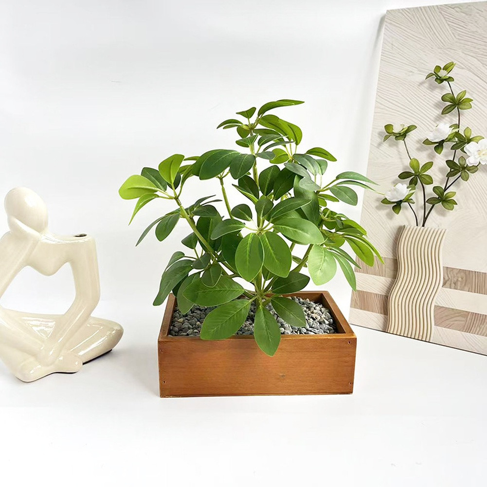 Green Artificial Seven Point Leaf Stem for Photography and Interior Decor