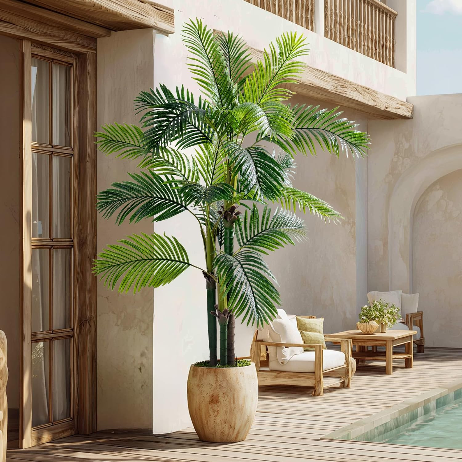 6.2FT Faux Phoenix Palm Tree – Tropical Indoor/Outdoor Decor for Home & Garden