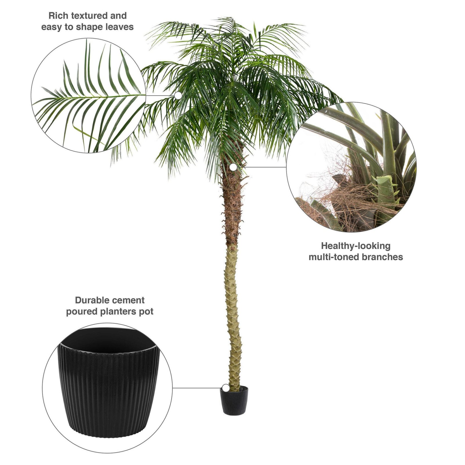 Vickerman 8′ Artificial Green Potted Phoenix Palm Tree.