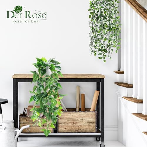 Packs Fake Plants Hanging Faux Potted Ivy Vine Artificial Mandala Plants for 2