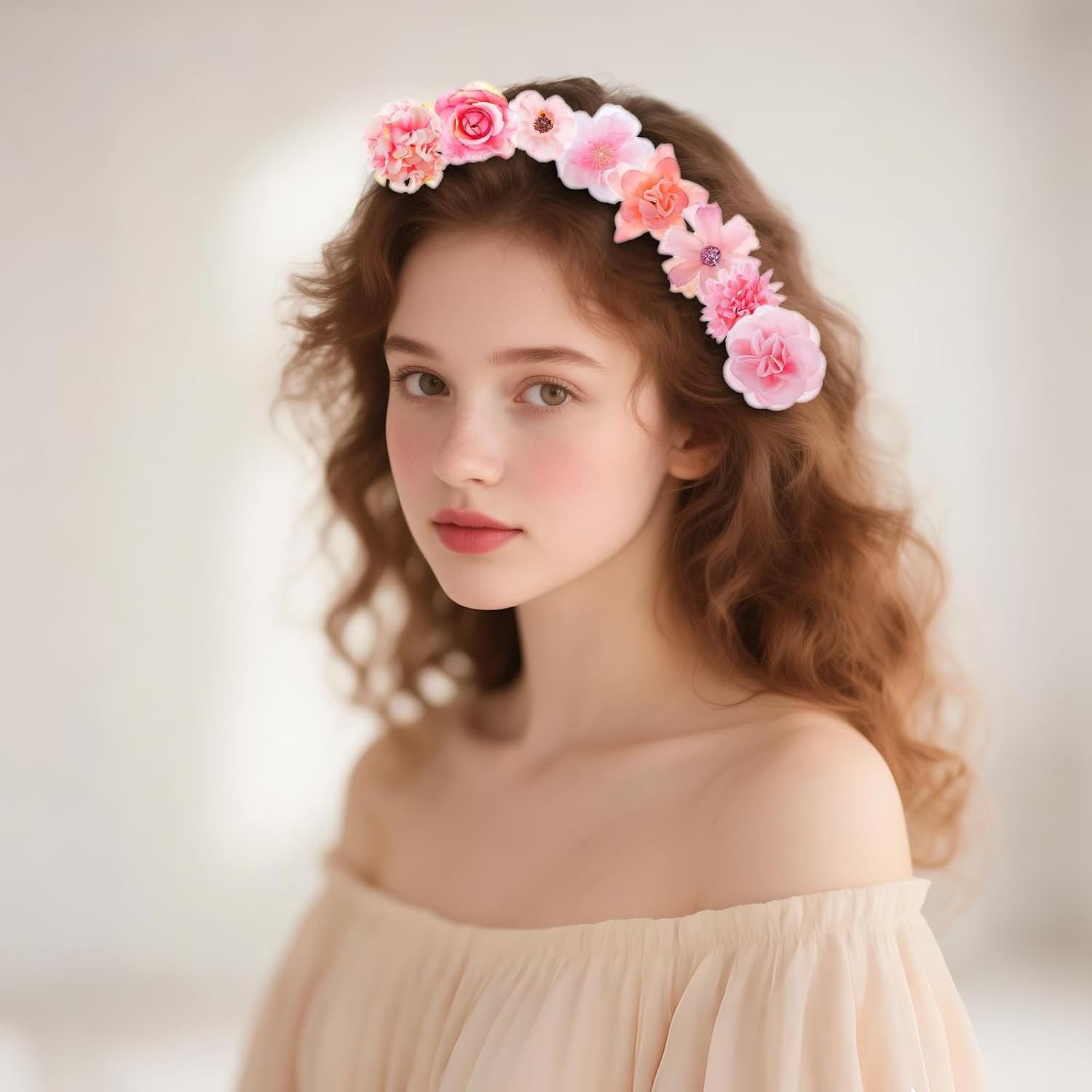 Pink Flowers Heads Mini Fake Pink Flowers Rose Daisy Faux Flowers Bulk for Craft