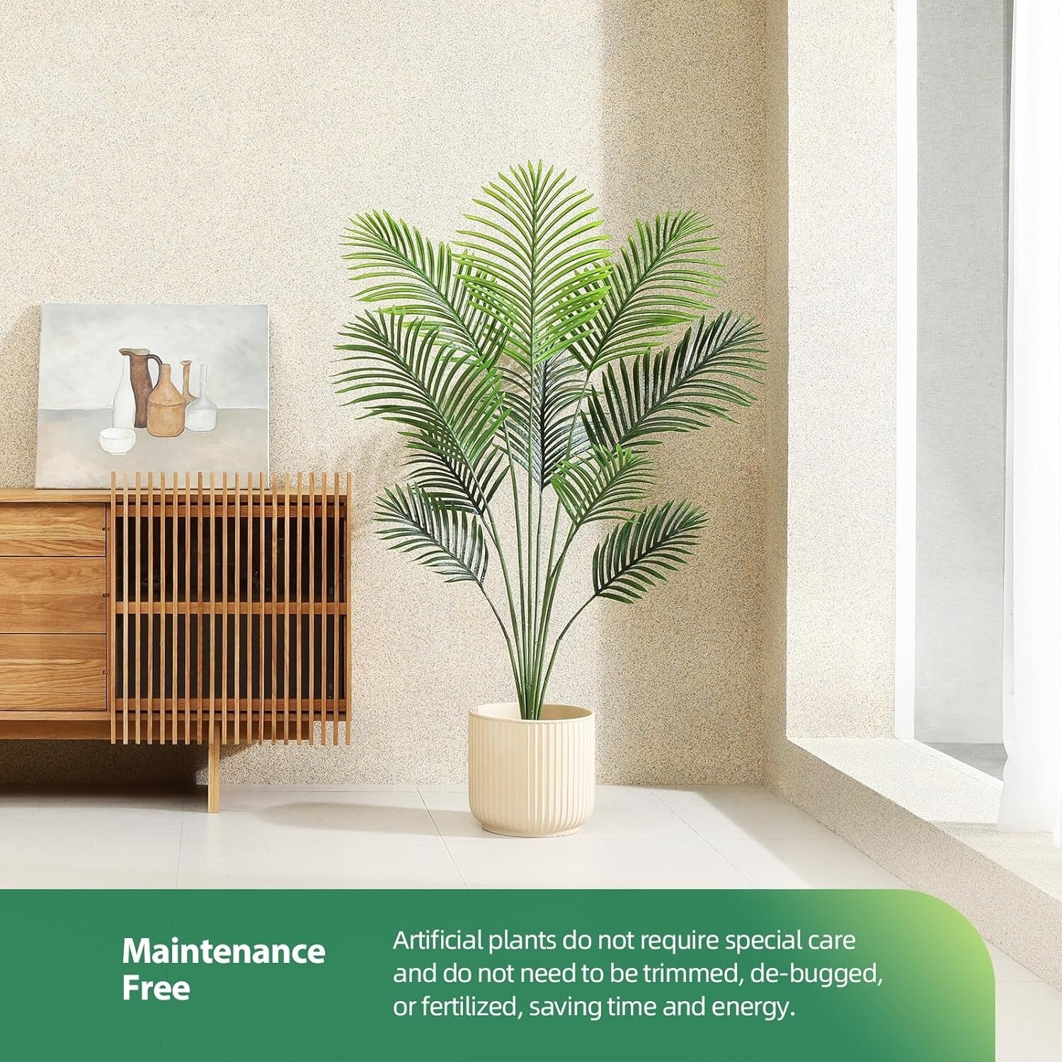 Plantas artificiales en macetas perfectas para el jardín de la oficina en casa