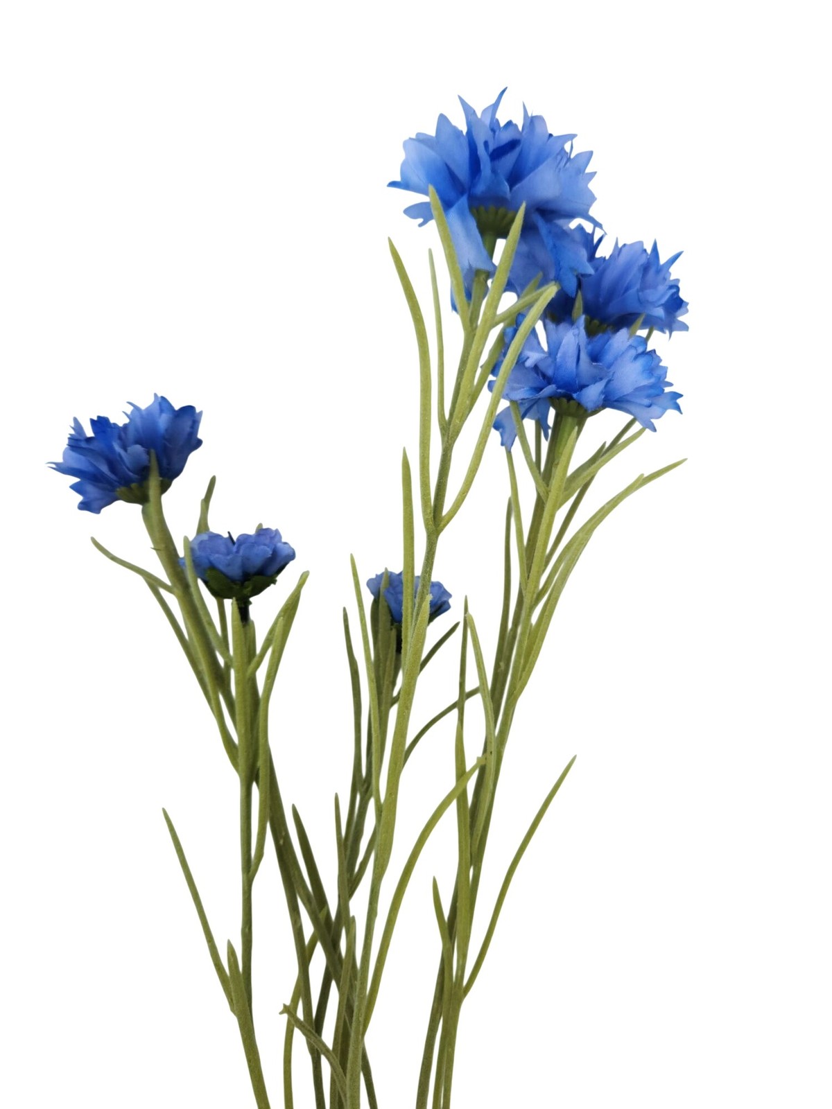 Artificial Blue Cornflower Stems Faux Wildflower Floral Decor Wedding