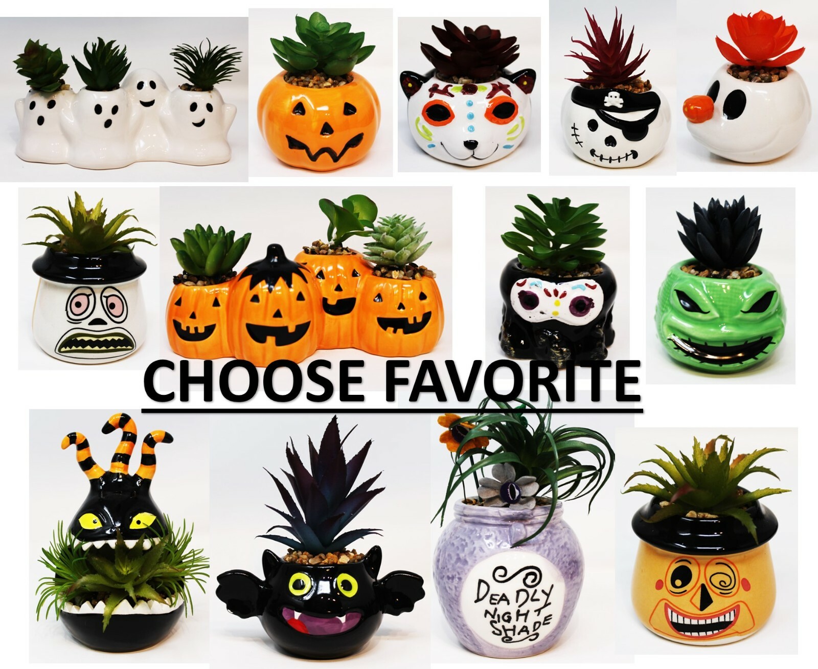 Walgreens Exclusive Halloween Succulent Faux Cactus Ceramic Jar Plant 2021 Rare