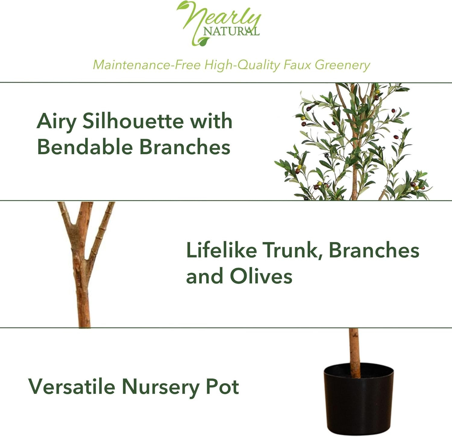Olive Tree – 3FT Tall Silk Faux Olive Tree for Home and Office Decor, Realistic