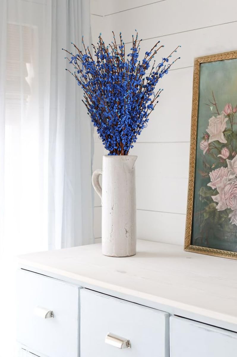 15PCS Blue Flowers 29.5″ Jasmine Flowers Long Stem Artificial Flowers for Tal…