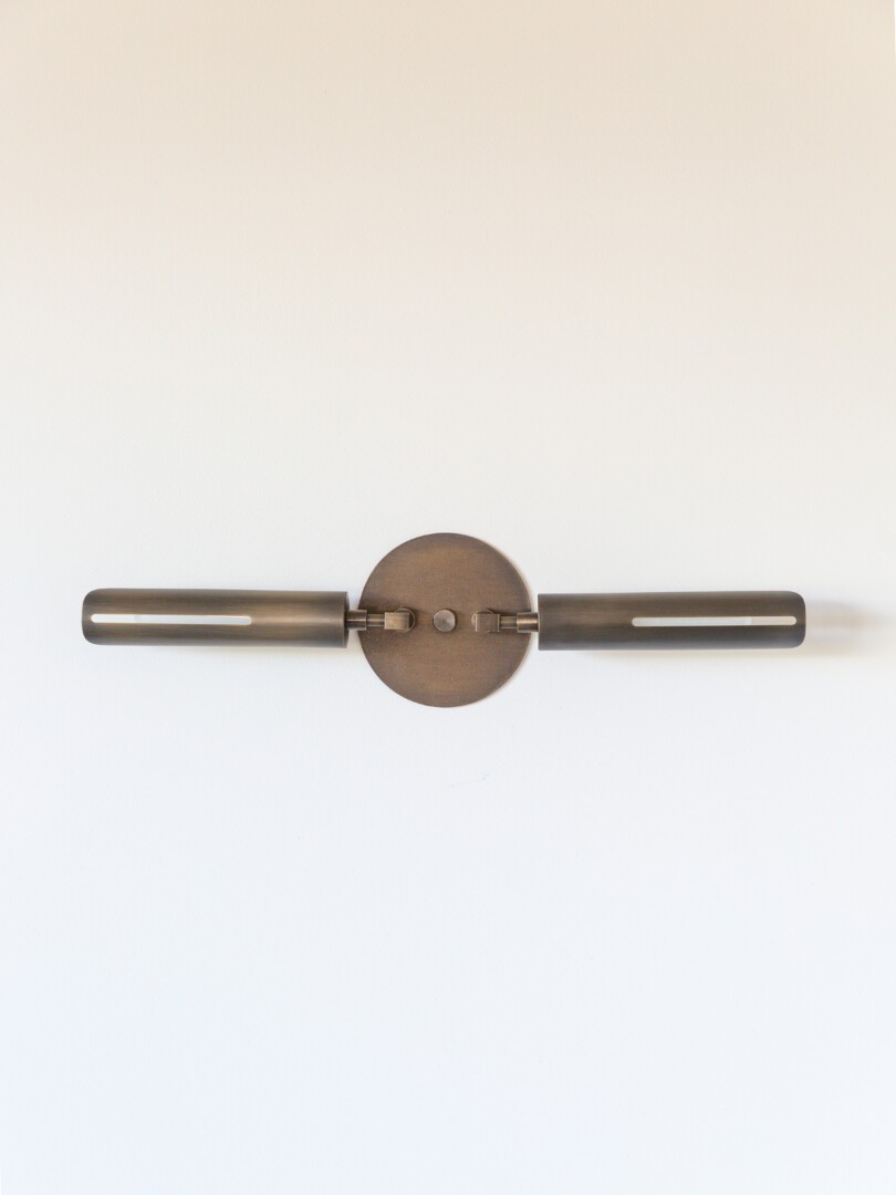 Modern Brass Dual Wall Light | Adjustable Cylinder Sconce | Industrial Wall Lamp