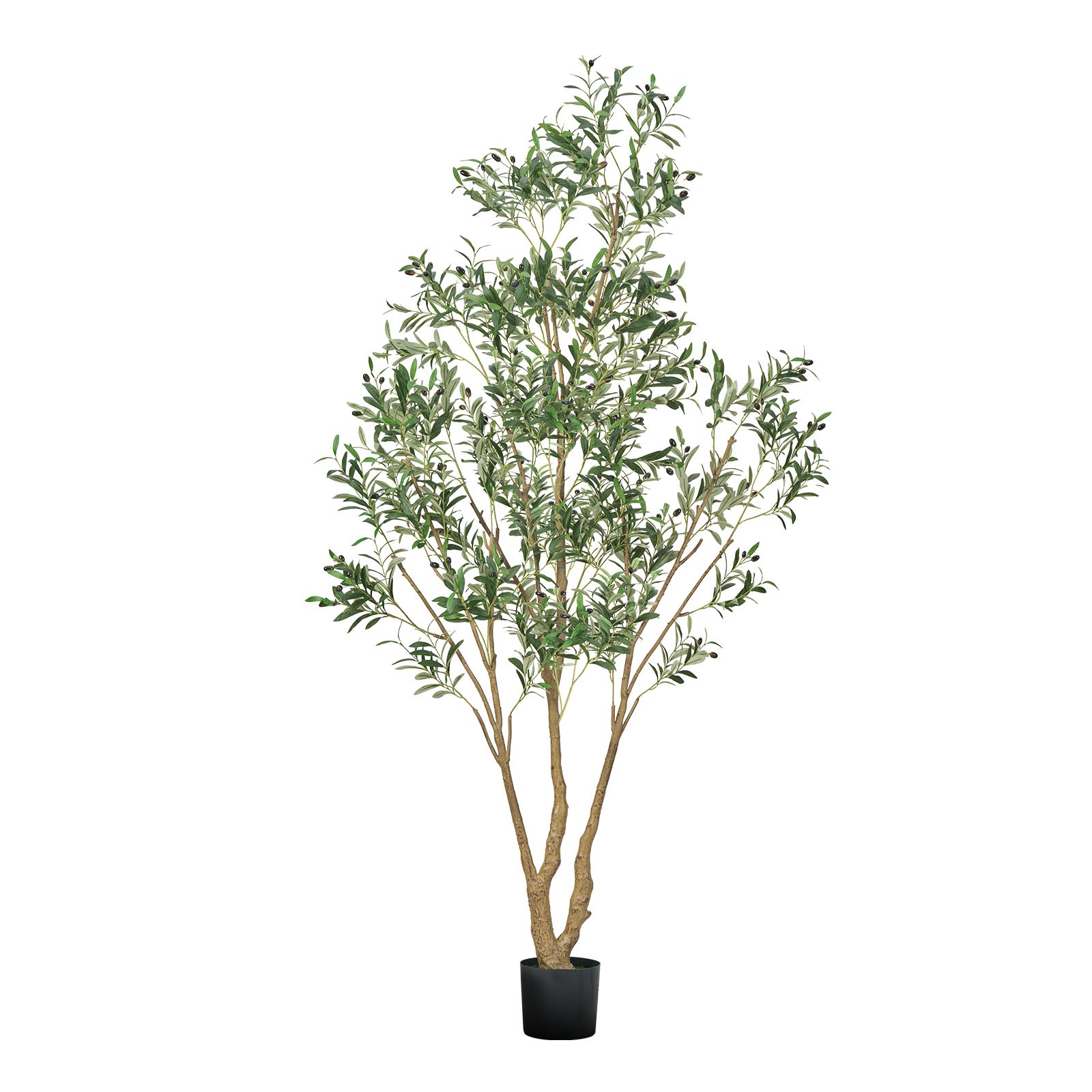 VEVOR 8FT Artificial Olive Tree Tall Fake Plant Black Pot for Home Office Use