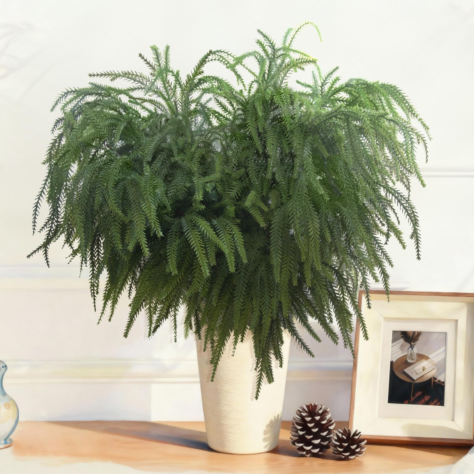 8 Pack 36 Inch Real Touch Christmas Norfolk Pine Branches – Artificial Greene…