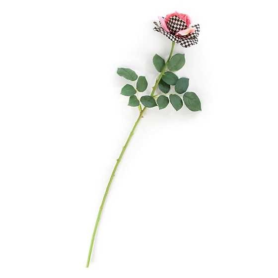 Mackenzie Childs Courtly Check Rose Flower Stem Pink Retired