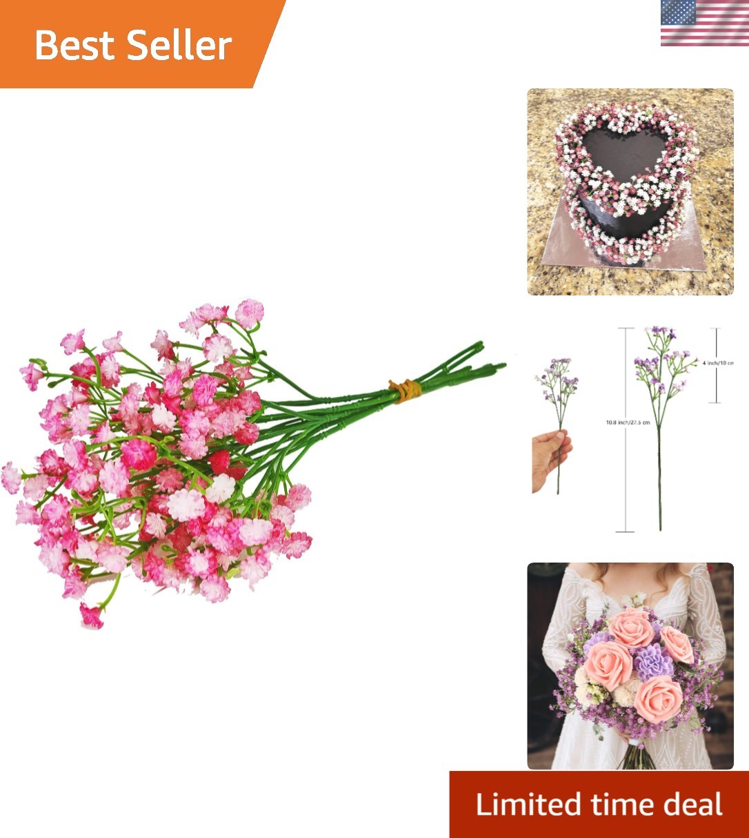 Tiny Babys Breath Artificial Flowers Gypsophila Real Touch Flowers for Weddin…