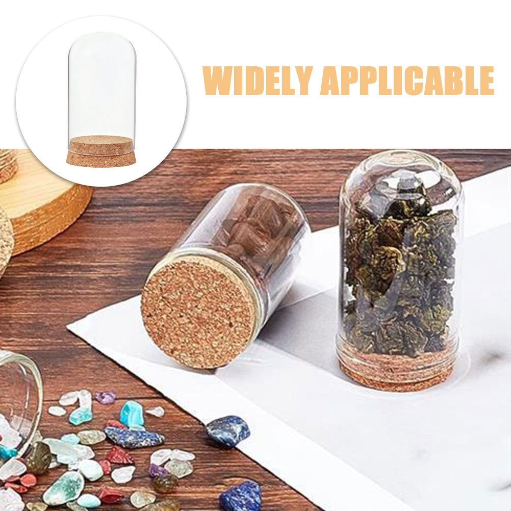 4Pcs Durable Transparent Glass Bell Jar Covers for Flower Protection