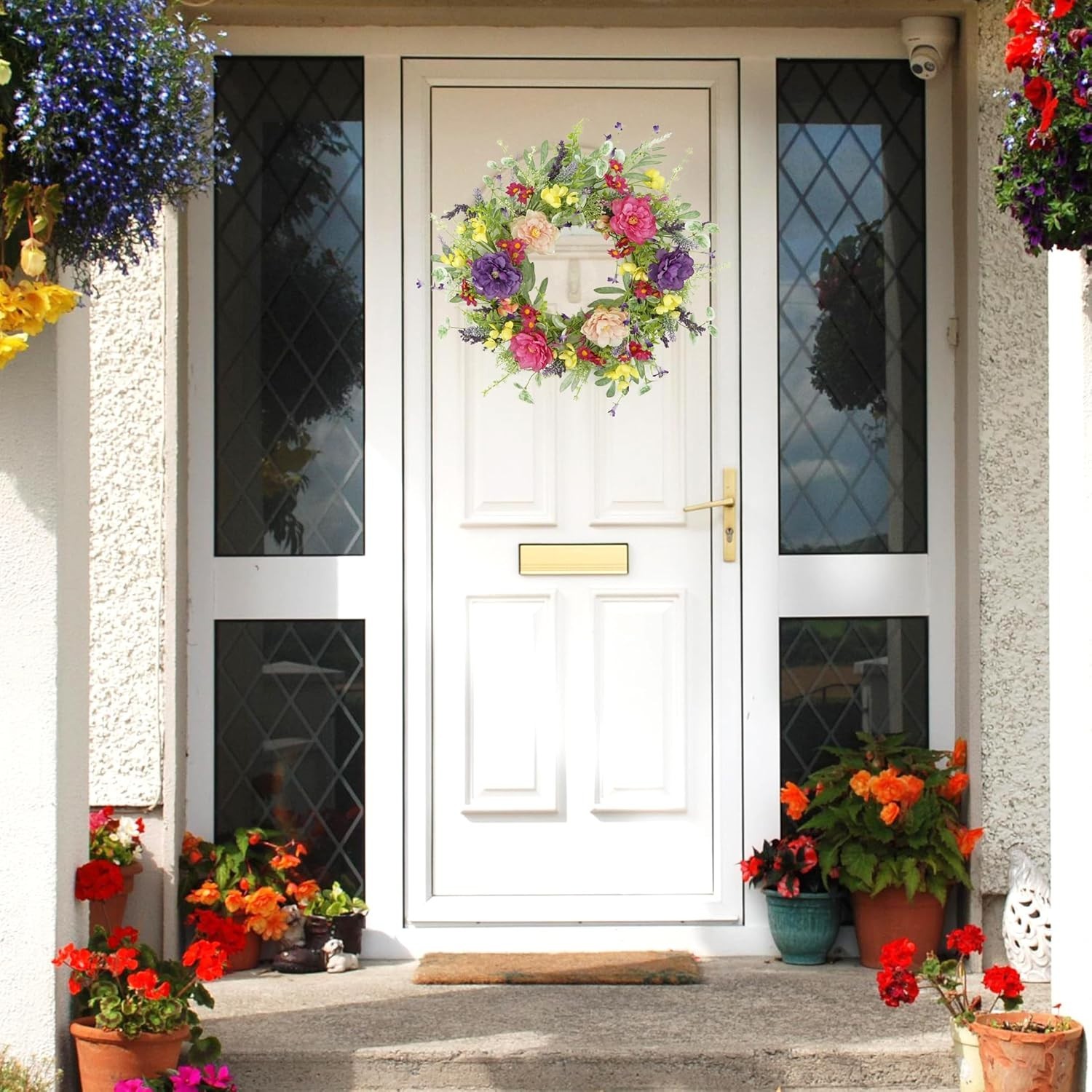 Romantic Artificial Peony & Lavender Wreath for Spring Festivals & Homes