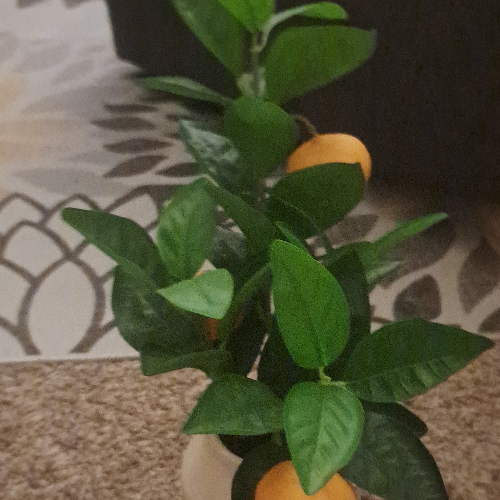 Orange Tree Plastic Flower Decor