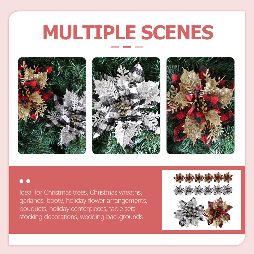 12pcs Party Decorative Festival Christmas Wreath Decoration Xmas Tree Decor