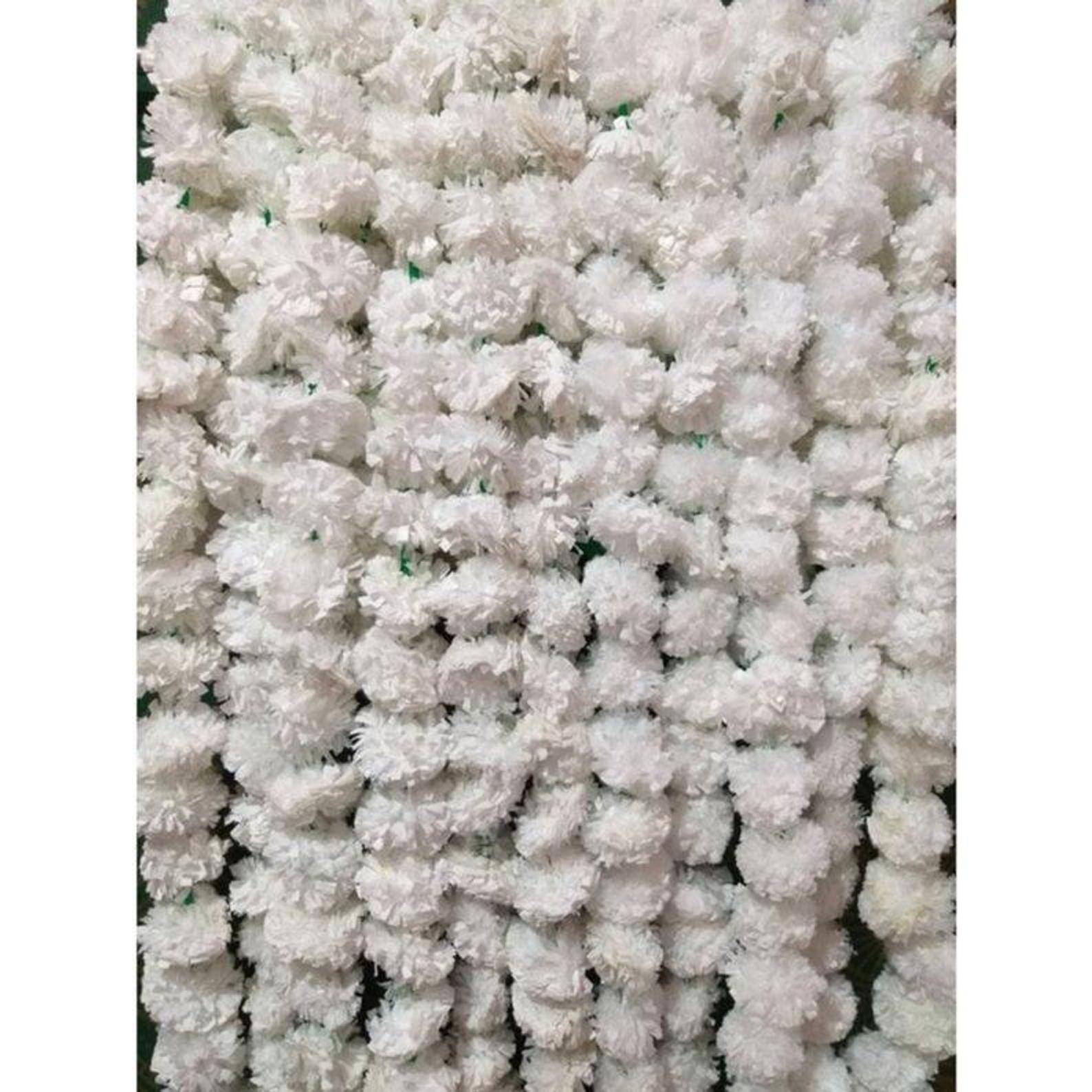 Indian Artificial Marigold Flower Garlands Vine white 5 ft Wedding Decoration