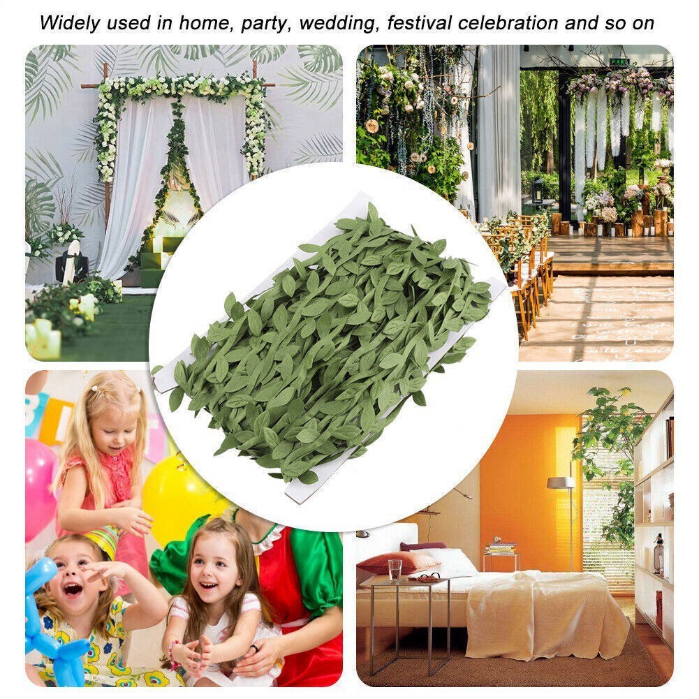 Green Leaves Leaf Trim Vine Wreath Party DIY Ornaments Wedding Party Home Decor