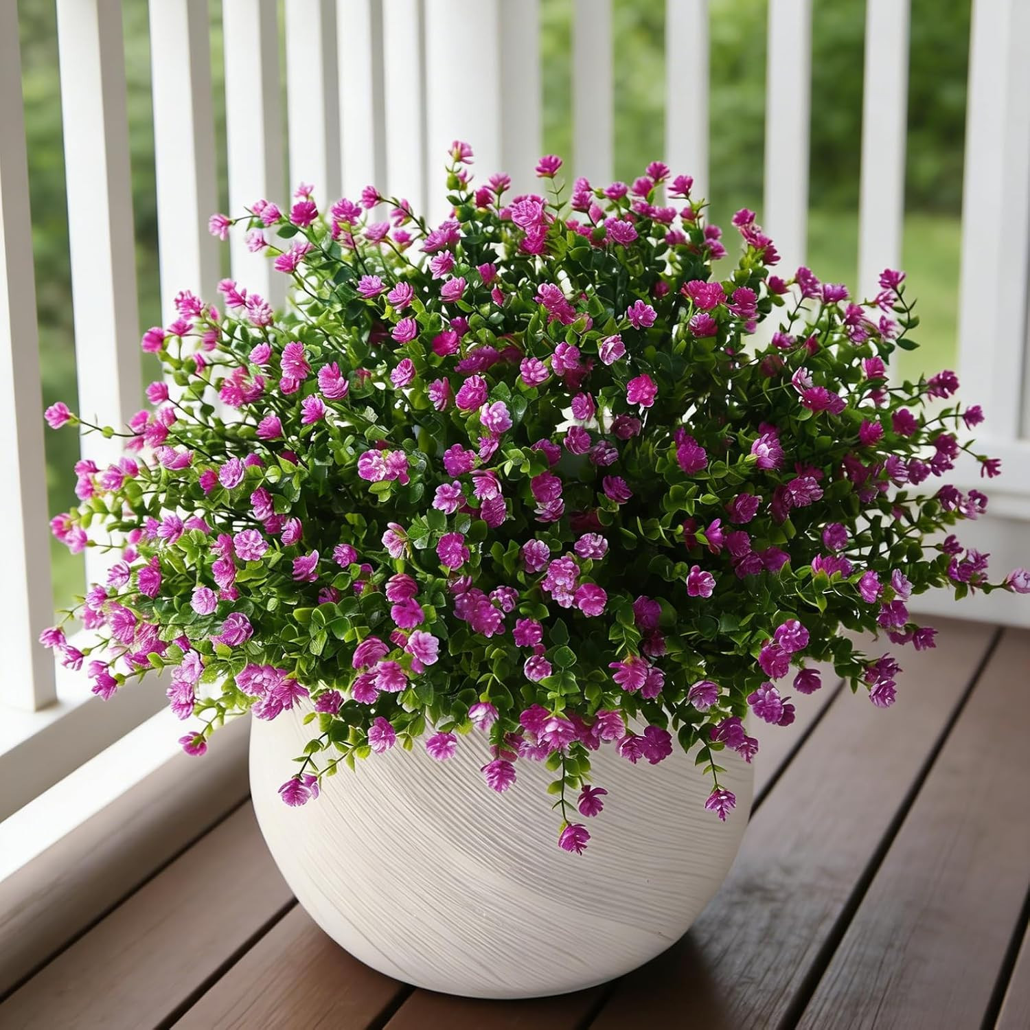 Artificial Flowers Outdoor Fake Plants with Eucalyptus Leaves- 12 Bundles UV Res