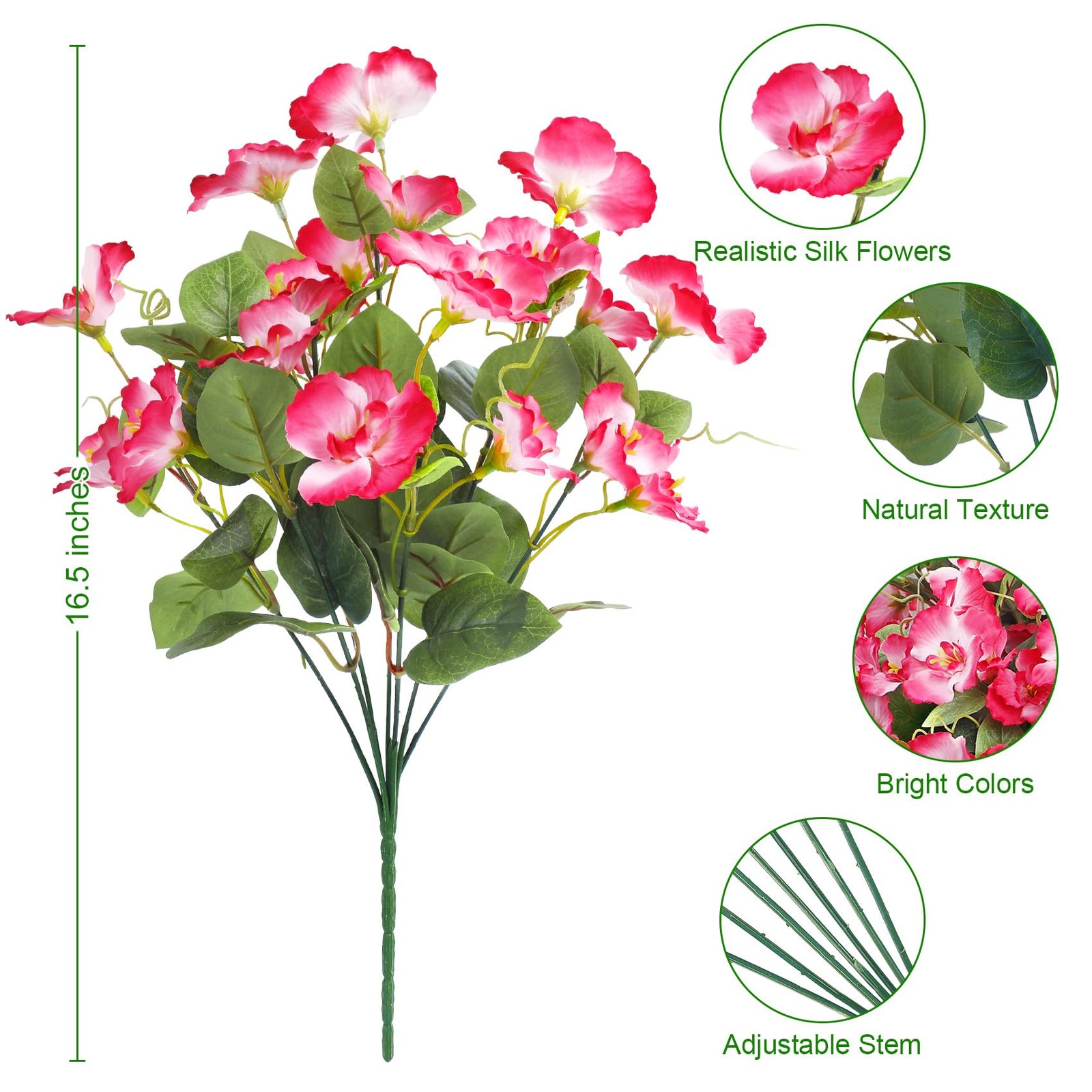 8 Bundles Artificial Hibiscus Flowers for Outdoors Decoration, Faux Silk Flow…