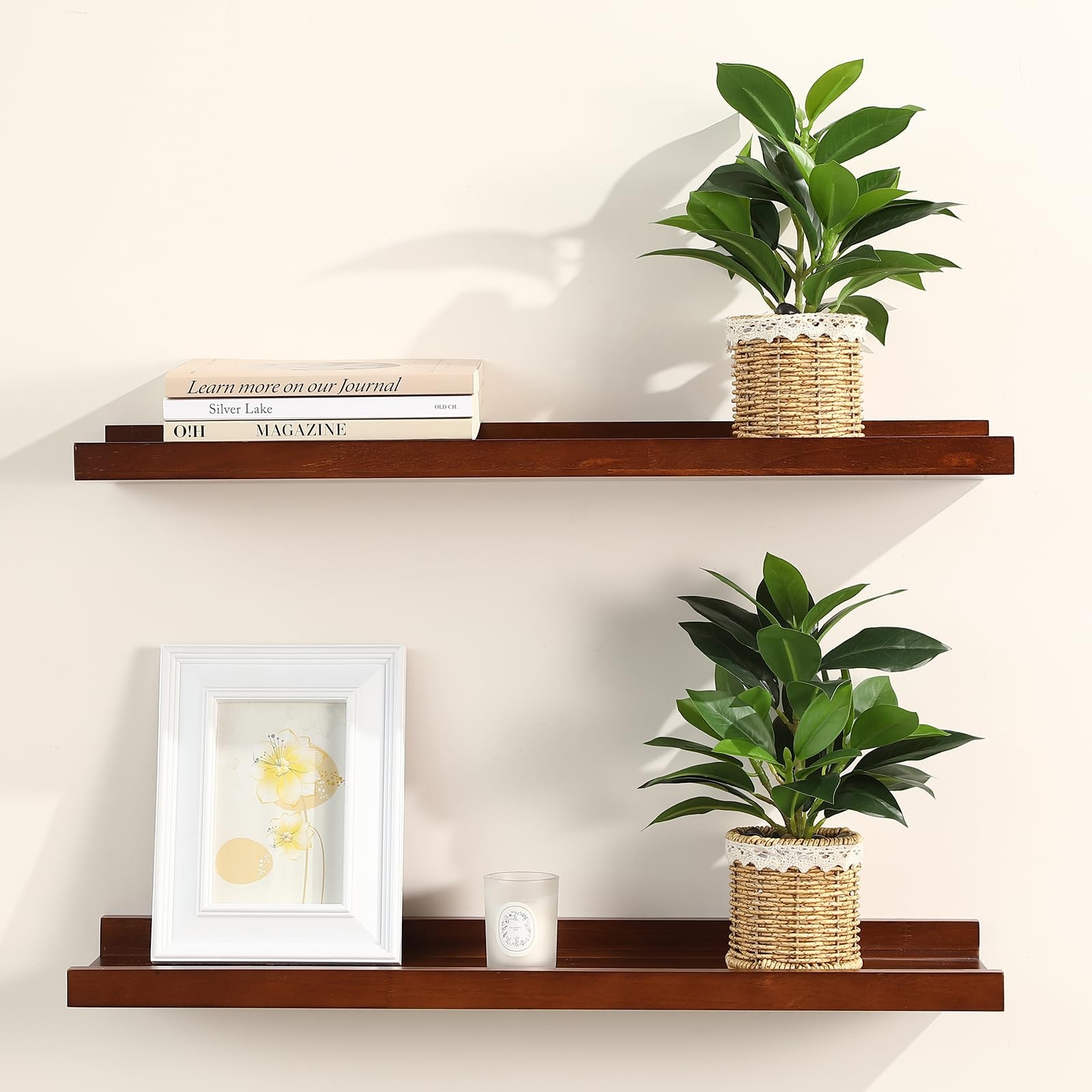 2 Pack Fake Plants Artificial Potted Plants with Weaved Pot for Shelf & Table…