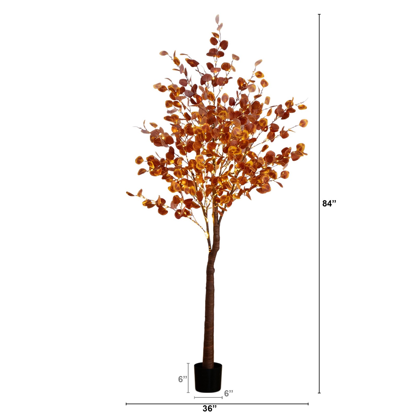 Nearly Natural 7ft Pre-Lit Grand Autumn Eucalyptus FallTree w/420 Warm White LED
